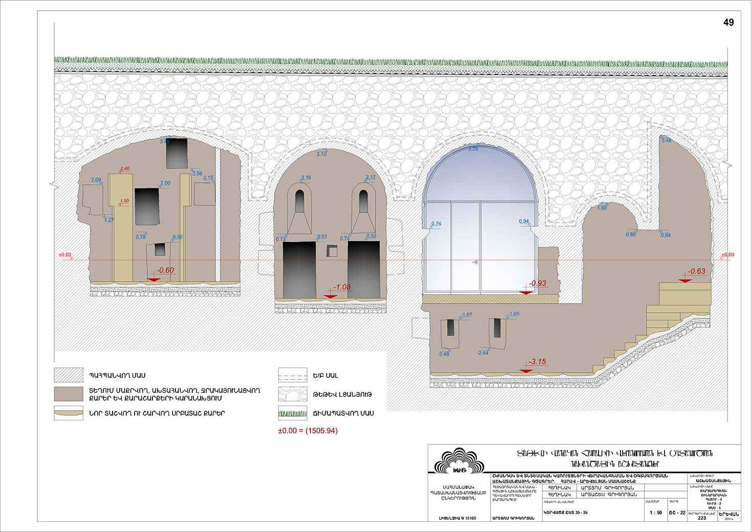 Restorarion project of the south-eastern building of the Tatev monastery auxiliaries
